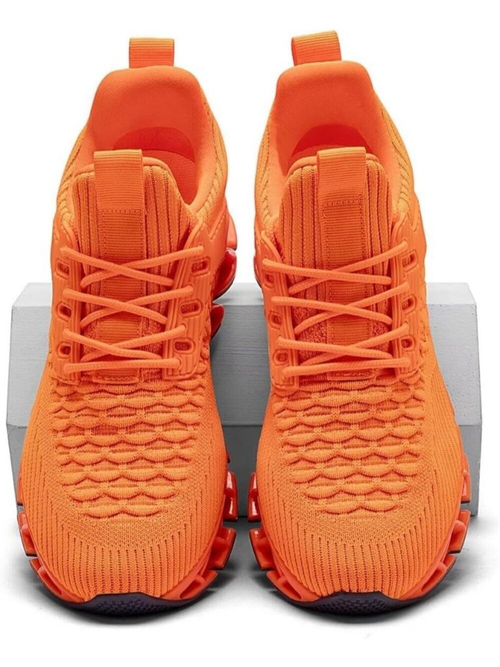 Mens Orange Comfort Non Slip Work Sport Athletic Trainer Slip on Walking Sneaker - Picture 7 of 7